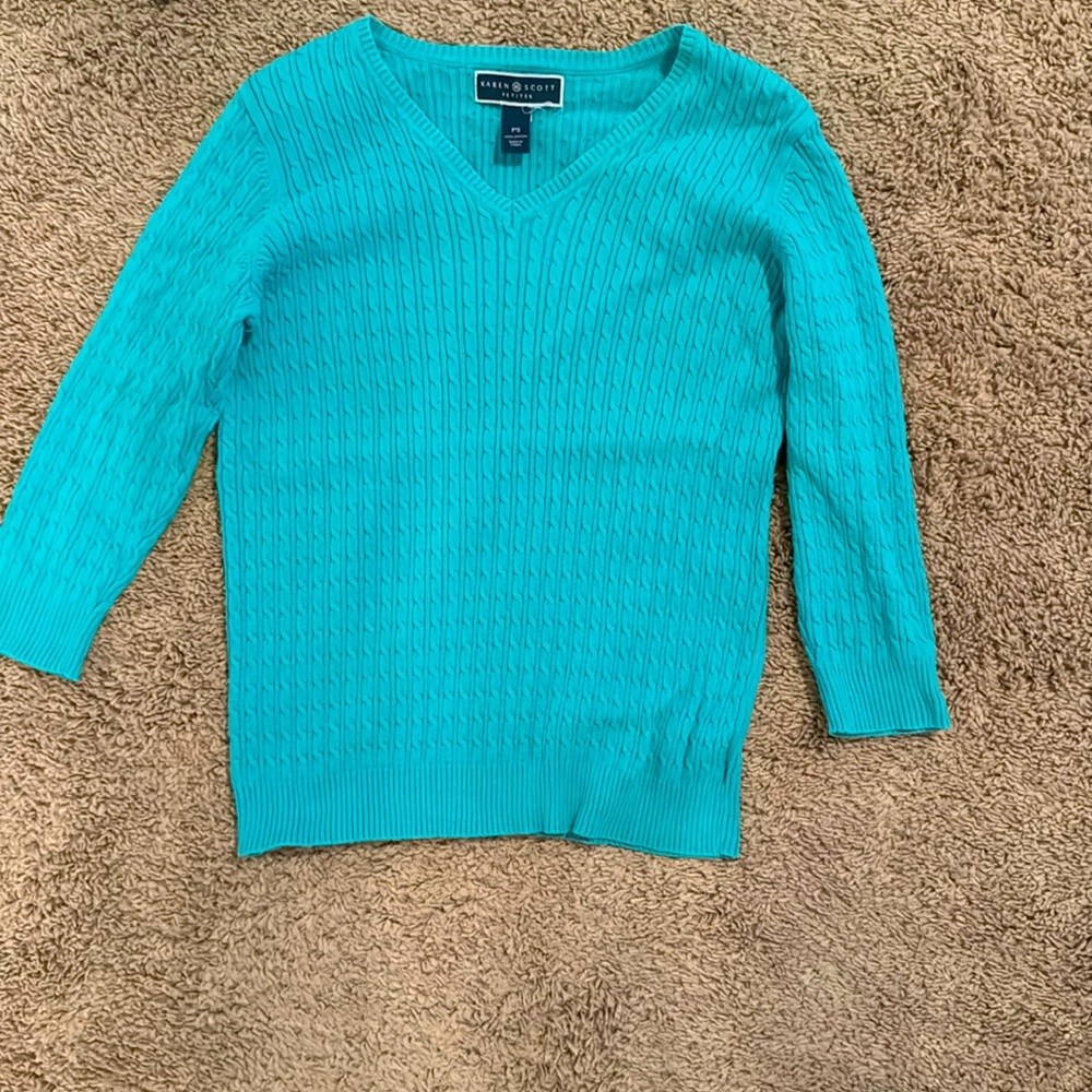 Teal Karen Scott Sweater